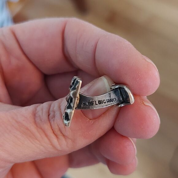 RARE Vintage Modernist 900 Silver Antonio Belgiorno Buenos Aires Cufflin… - Picture 10 of 11